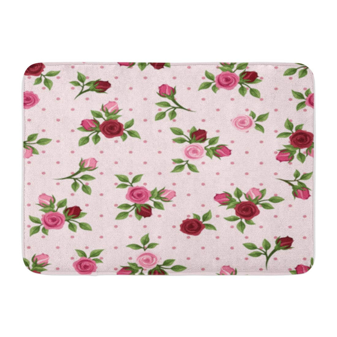 15X23" Red Rose Flower Kitchen Bathroom Floor Non-Slip Bath Mat Rug Carpets 3782 
