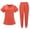 05# Watermelon Red, variant on Scrubs for Women Set Modern V-Neck Top & 5 Pocket Jogger Pants Athletic Nursing Uniform Solid Stretch Workwear,Navy S