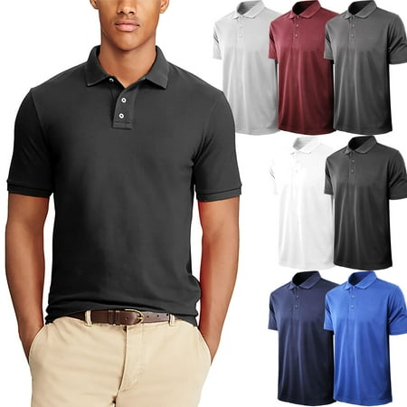 - Men's Active Dry Comfort Polo Golf Jersey Casual Shirt