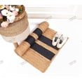 thumbnail image 5 of Rectangle Rug Natural Jute Rug Hand Braided Beige and Black Color Stripes Line Area Rug, 5 of 5