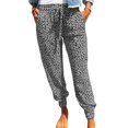thumbnail image 1 of Pantalon à Imprimé Léopard pour Femmes, Pantalon Estival Ample à Lacets avec Poches Style Décontracté Vêtements, 1 of 1