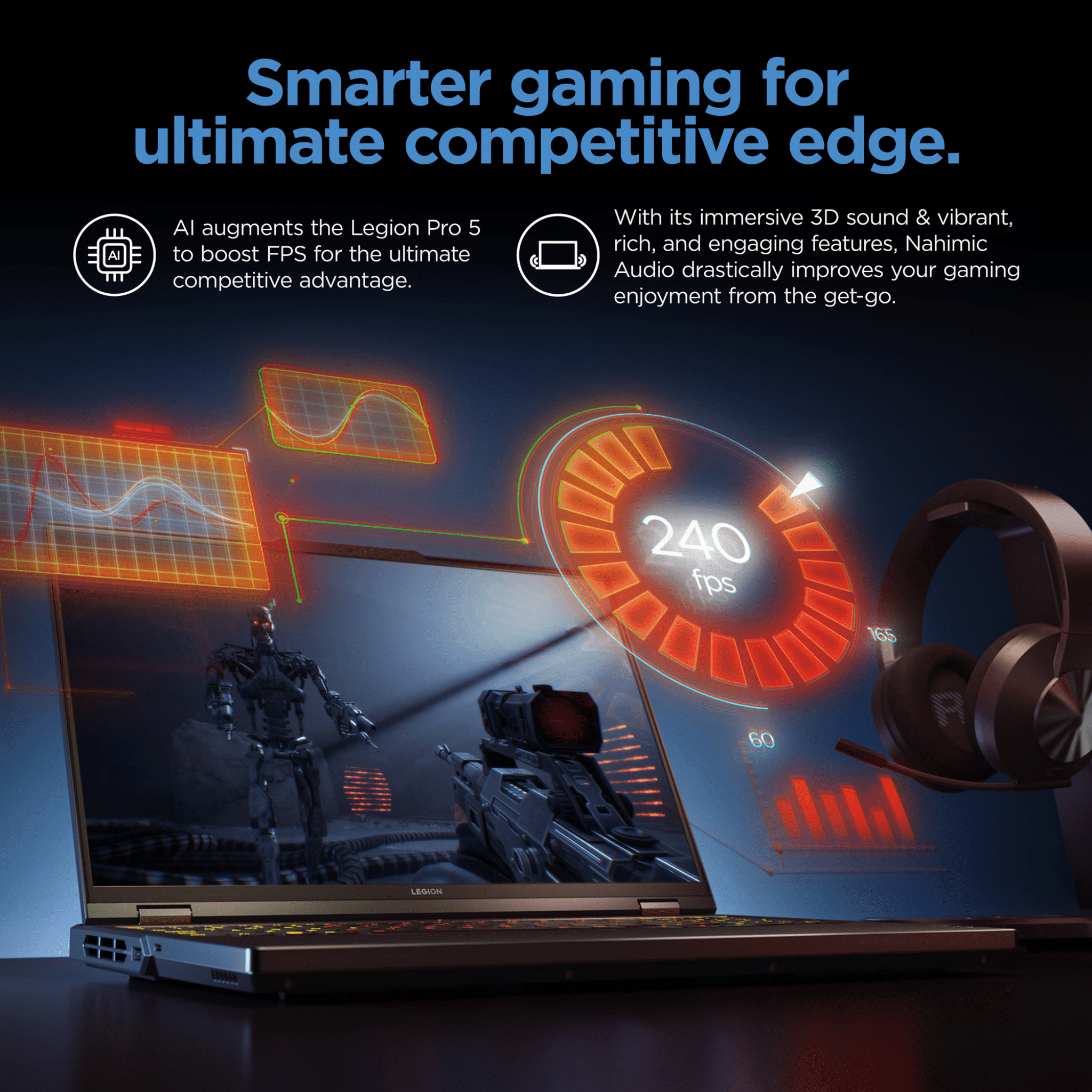 Lenovo Legion Pro 5 16" WQXGA 165Hz IPS, AMD Ryzen 7 7745HX, NVIDIA GeForce RTX4070, 32GB RAM, 1TB SSD, Onyx Grey, Windows 11, 82WM004QUS