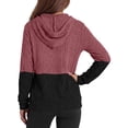 thumbnail image 3 of Rosvigor Womens Oversized Hoodies Lightweight Color Block Sweatshirts for Women Casual Hooded Shirts, 3 of 7