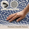 thumbnail image 6 of ODIKA 9'x12' Navy Cream Geometric Patterned Design Washable Area Rug Intricate Abstract Lines and Shapes for Master Suite, California King, Under Bed, Non-Shedding, Easy Care, 6 of 7