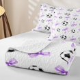 thumbnail image 4 of Feelyou Kawaii Football Twin Quilt Set for Girls, Girly Purple Bowknot Twin Coverlet Set, 2-Piece, 4 of 7