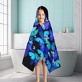 thumbnail image 6 of Butterfly Blue Purple Wing Pattern Hooded Bath Towel，50"x30" for Ages 3 To 12 Kids, Quick Dry Lightweight Soft Microfiber Hood Beach Towel Cover Up for Kids, 6 of 7
