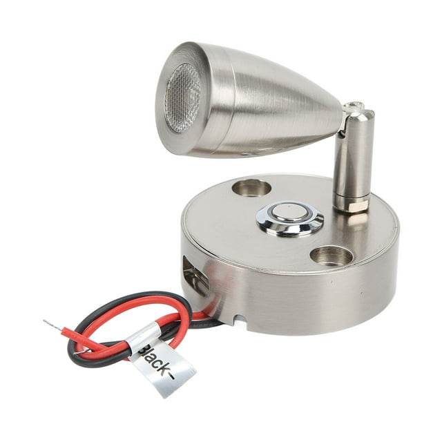 Projecteur de Chevet Intérieur, 180 ° vers le Bas Réglable 3 Éclairage Couleur LED RV Lecture Lumière pour Camping-Cars Yachts pour Livre Carte Lampes Boîtier Noir, Boîtier de Placage de Nickel