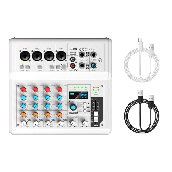 Interfaz de sistema de escritorio y mezclador de audio Doslnlya GX-06 de 6 canales