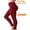 Burgundy, variant on Kuda Moda Women Fleece Lined Warm Full Length Legging Thermal Pants One Size Plus 1X/2X/3X