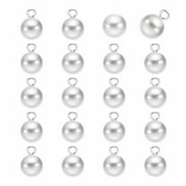 20pcs Round Faux Pearl Buttons 12mm 1/2" Gold Metal Shank Sewing Buttons Replacement DIY Small Button for Sewing Clothing Bridal Wedding Dress DIY Crafts, Bright White Silver