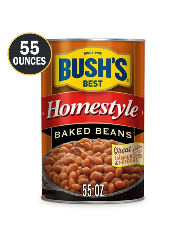 Bush's Homestyle Baked Beans, Canned Beans, 55 oz Can