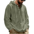 thumbnail image 5 of Horkkom Linen Shirts for Men Long Sleeve Solid Color Button Down Shirt Summer Casual Loose Shirts with Hood Drawstring M, 5 of 8