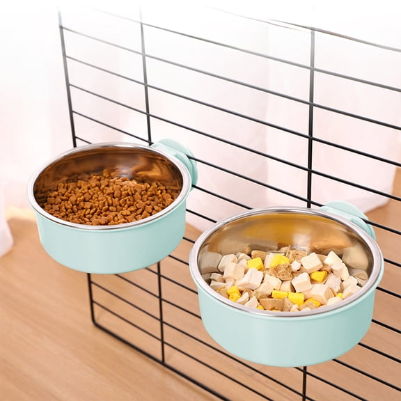 Stainless Steel Hanging Dog Bowl for Crate | 2-in-1 Food and Water Dish for Dogs and Cats | Adjustable Clip for Kennel, Cage, or Pen | Spill-Proof Design for Small, Medium, and Large Pets