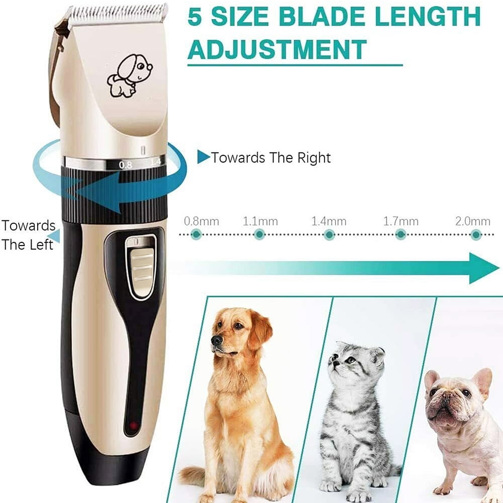 Missrir Dog Shaver Clippers， Low Noise Rechargeable Cordless Electric Quiet Hair Clippers Set， for Dogs Cats Horses and Other House Animals Pet Grooming Kit 