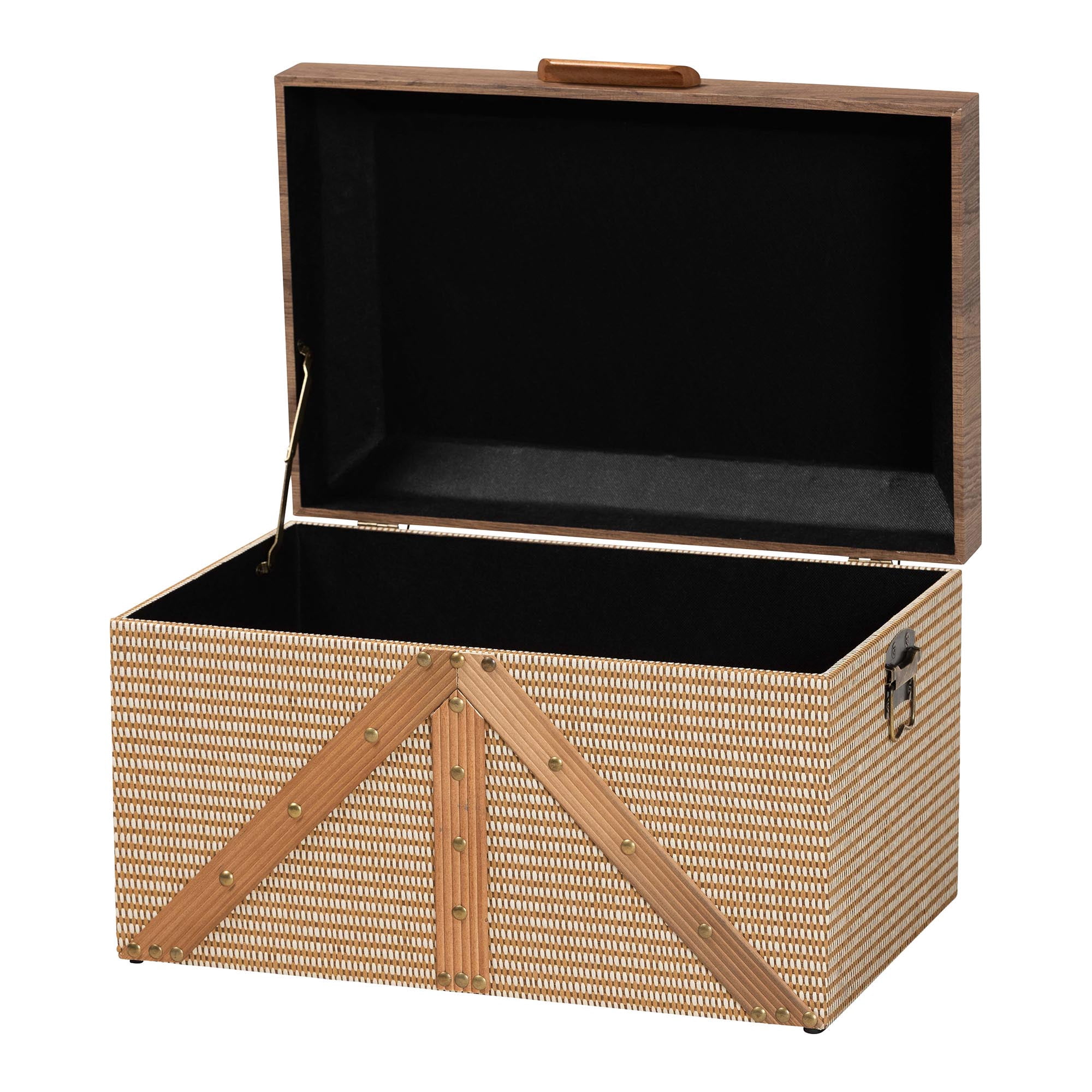 Baxton Studio Kande Mid-Century Storage Trunk, Light Brown