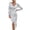 White, variant on Fesfesfes Women Gowns Sexy V-Neck Long Sleeve Print Mid-Calf Length Party Fall Dress