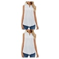 thumbnail image 4 of Blusa Sin mangas Sonducket para mujer, chaleco refrescante con Cuello en V, vacaciones en la playa, Blanco L 2piezas, 4 of 6
