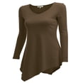 thumbnail image 2 of CHOK Tunique Longue à Manches Longues Col en V pour Femmes Robe T-Shirt, 2 of 3