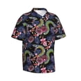 thumbnail image 2 of Balery Snake And Flower Print Men's Hawaiian Shirts Short Sleeve Beach Shirt Relaxed Fit Vacation Button Down Shirts-3X-Large, 2 of 9