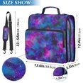 thumbnail image 2 of FORMRS Zipper Binder with Shoulder Strap 2-inch Ring 500 Sheet Capacity File Bag, Watercolor Purple Galaxy Pattern, 2 of 5