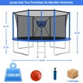 thumbnail image 6 of Jump Into Fun Trampoline 12FT 8 10 14 15 16FT Outdoor Trampoline for Kids and Adults with Enclosure and Basketball Hoop, Lights,Sprinklers and More Gifts, 1200LBS Trampoline for 4-5 Adults and Kids, 6 of 7
