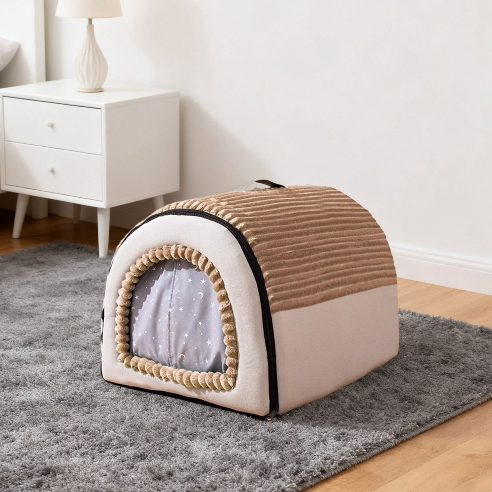 Heated Pet Bed for Cats and Dogs with Reversible Cover Indoor Outdoor Use Machine Washable Cozy Warmth and Comfort Durable Construction