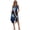 Blue Plumeria Print, variant on Binienty Pleated Sundress with Floral Theme, Round Neck Long Dress for Women for Beach Trips and Casual Summer Outings