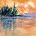 thumbnail image 2 of Doyle, Anne Farrall 20x20 Black Ornate Wood Framed with Double Matting Museum Art Print Titled - Nevern Lights III, 2 of 4