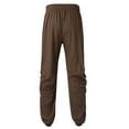 thumbnail image 4 of LEEy-World Cargo Pants for Men Men's Gym Jogger Pants Casual Workout Track Pants Running SweatPants with Zipper Pockets Brown,3XL, 4 of 5