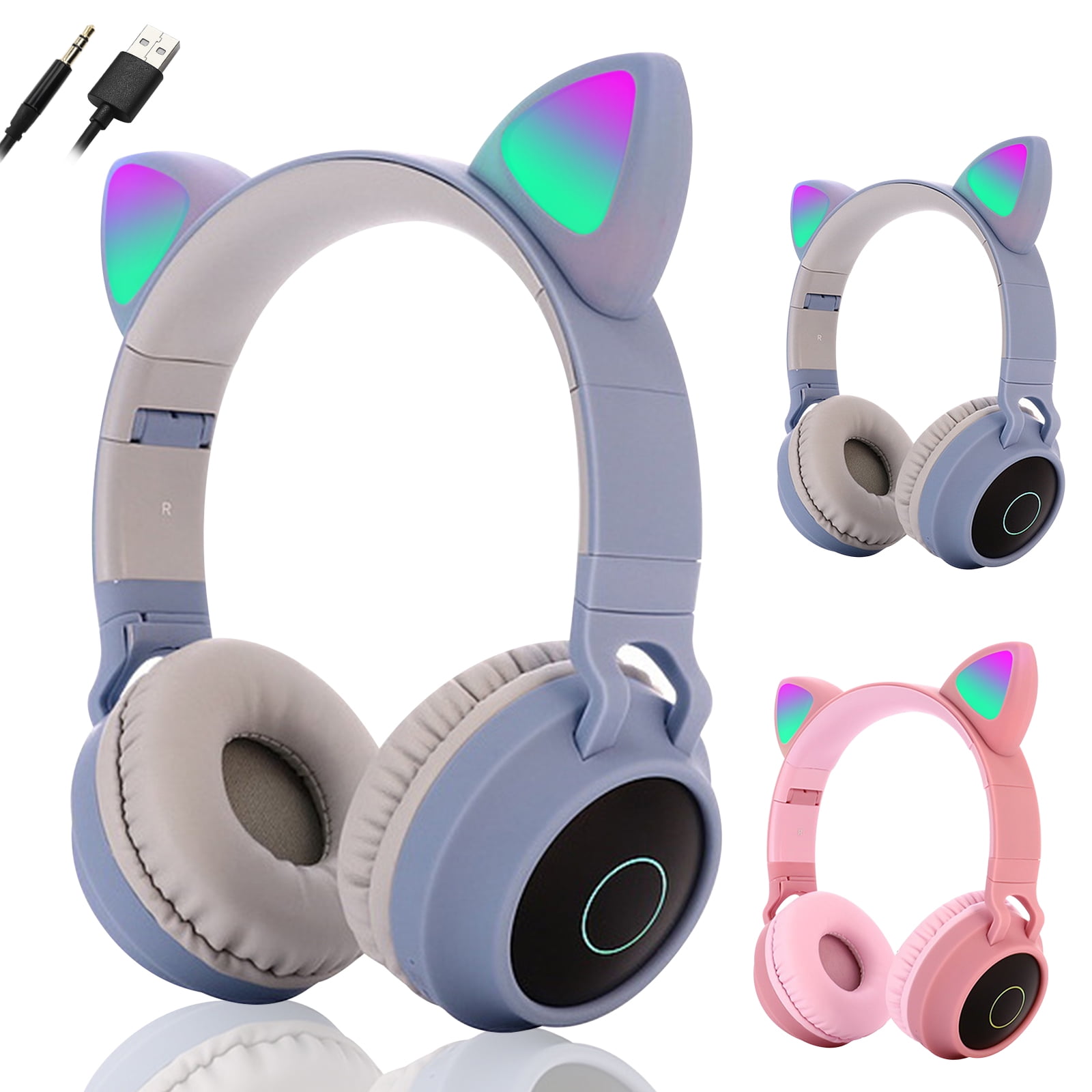 Wireless Bluetooth Kids Headphones, EEEKit Cat Ears Bluetooth Over Ear