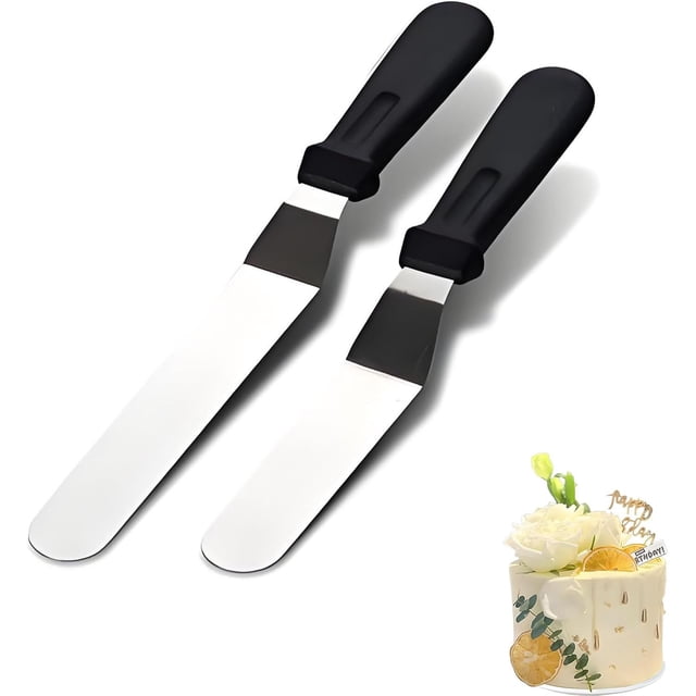 Espatulas Reposteria, Juego de 2 Espatulas de Acero Inoxidable para Pastel, Pala para Pastel, Ideal para Decoración de Tartas, Postres y Repostería