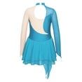 thumbnail image 6 of Haitryli Girls Long Sleeve Figure Ice Skating Dress Kids Shiny Rhinestone Ballerina Ballroom Costume Light Blue 12, 6 of 7
