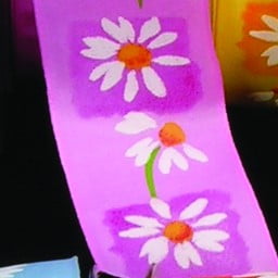 The Ribbon People Purple and White Gerbera Daisies Wired Craft Ribbon 1.5" x 27 Yards