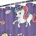 thumbnail image 3 of Purple Unicorn Dessert Pattern Shower Curtain 36"x72" ,Bathroom Decorative Shower Curtains Set with 12 Hooks,Modern Waterproof Washable Shower Curtain, 3 of 6