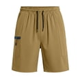 thumbnail image 2 of Men's Quick Dry 9 Inch Workout Shorts, Elastic Waist Drawstring Gym Shorts with Zipper Cargo Pocket, Lightweight Breathable Athletic Shorts for Running & Training Khaki, 2 of 7