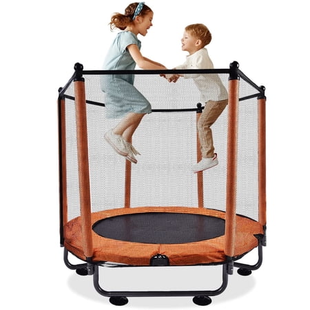 Ealing Kids Trampoline with Safety Enclosure Net - 48 inches Trampoline for Toddlers Indoor and Outdoor - Mini Jumping Mat Bounce Fitness Trampoline Toy Gift for Boys and Girls Age 3+