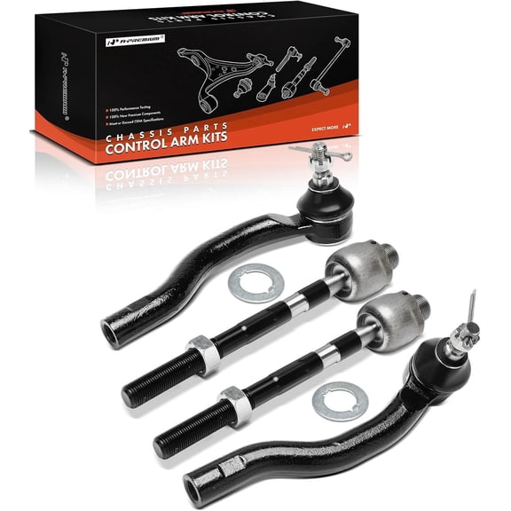 A-Premium Set of 4, Front Inner Outer Tie Rod End Kit, Compatible with Ford Edge 2007-2014 & Lincoln MKX 2007-2015