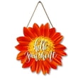 thumbnail image 5 of Sunflower Hello Sunshine Wood Door Hanger 12 Inch Large Wooden Flower Sign Inspirational Wall Porch Art Summer Fall Front Door Wreath Hanging for Bedroom Living Room Indoor Outdoor Kitchen Home Decor, 5 of 5