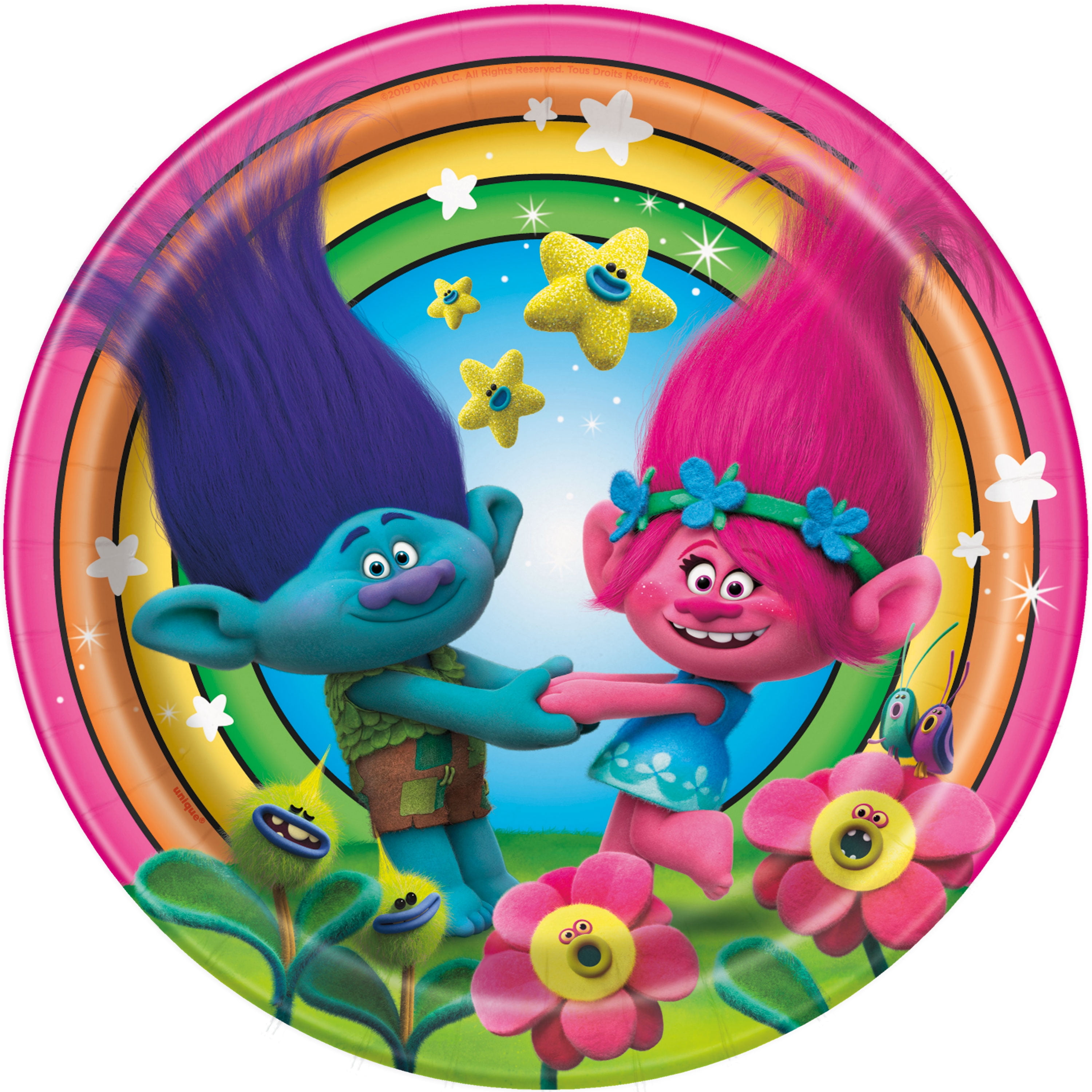 Trolls Paper Dinner Plates, 9in, 24ct