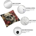 thumbnail image 4 of Jiayy Throw Pillow Covers Home Decor Set of 2 Pillow Cases Skeleton Decorative Cushion Couch Sofa Pillowcases Skulls Red Roses Flower Pirate, 4 of 6
