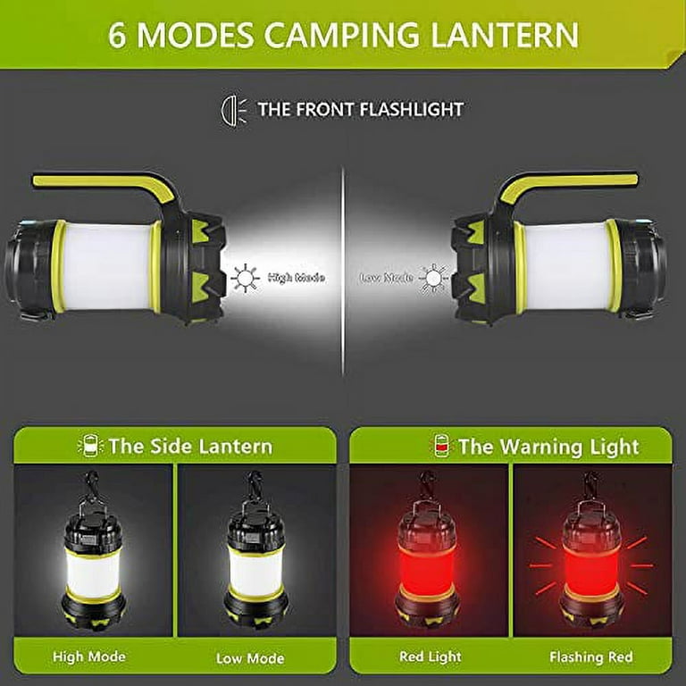 Camping Lantern with 4000mAh Power Bank, 7 Light Modes, Ipx6 Waterproof, Camping