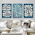 thumbnail image 2 of IDEA4WALL Framed Canvas Print Wall Art Set of 3 Daisy Geometric Flowers Prints Spring Botanical Floral Illustration Art Nature Wilderness Vintage Artwork Boho for Room Decor - White 24"x36"x3, 2 of 5