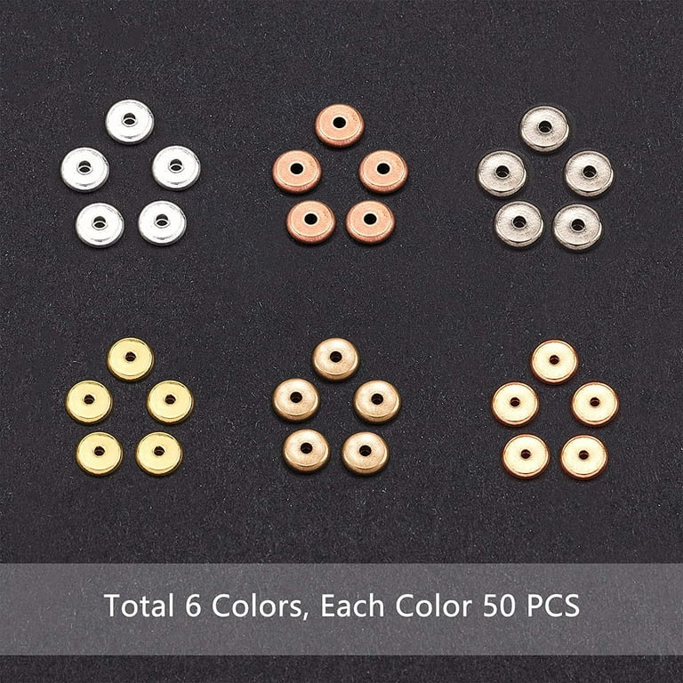 695pcs 18K Gold Spacers Beads Seamless Smooth Beads Loose Beads