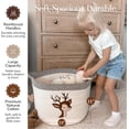 thumbnail image 2 of Deer Nursery Storage Basket – Large 15”x11” Cotton Rope Bin with Felt Animal Patch – Baby-Safe Toy Organizer, Laundry Hamper, Diaper & Towel Holder, Foldable & Washable, 2 of 7