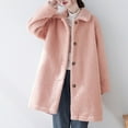 thumbnail image 5 of Usmixi 2025 Trench Coat for Women Plush Coat for Women Open Button up Fluffy Fleece Overcoat Pocket Long Sleeve Lapel Casual Solid Fuzzy Furry Long Outerwear Winter Trench Coat, 5 of 7