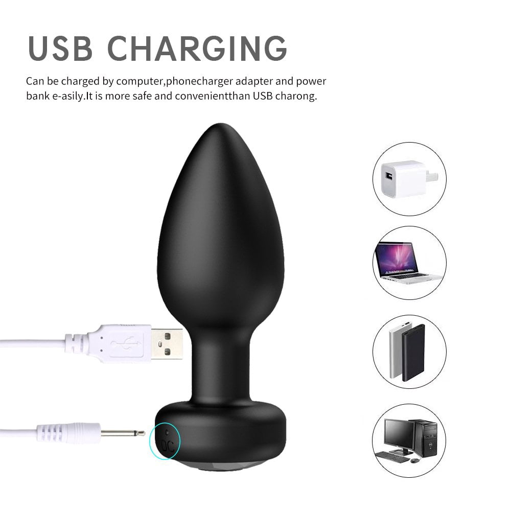 Birdsexy Wireless Remote Control Butt Plug Anal Plug Vibrator, 10 Vibrating Modes Prostate Massage Sex Toys for Women Men, Black