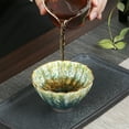 thumbnail image 3 of TEHAUX Chinese Style Ceramic Teacup Lotus Petal Shape for Tea Lovers 1Pack 3.5x3.5x2.2in, 3 of 6