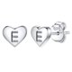 thumbnail image 1 of Pendientes de corazón inicial Silvora tachuelas de plata esterlina hipoalergénicas para mujer letra E, 1 of 8
