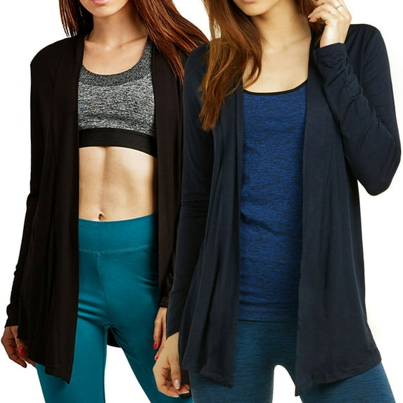 Women & Plus Classic Open Front Rayon Drape Lightweight Cardigan