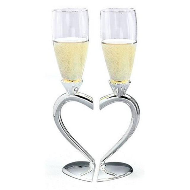 Creative Gifts International 021055 Split Heart Base Toasting Flutes
